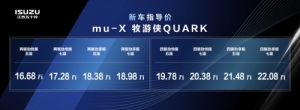 越野潮品類燃擎來襲！“科考級SUV”mu-X牧游俠QUARK上市 售價16萬元起